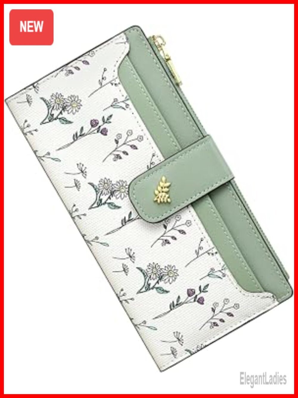 RFID Blocking Vegan Leather Bifold Wallet with Zipper Pocket & ID Window